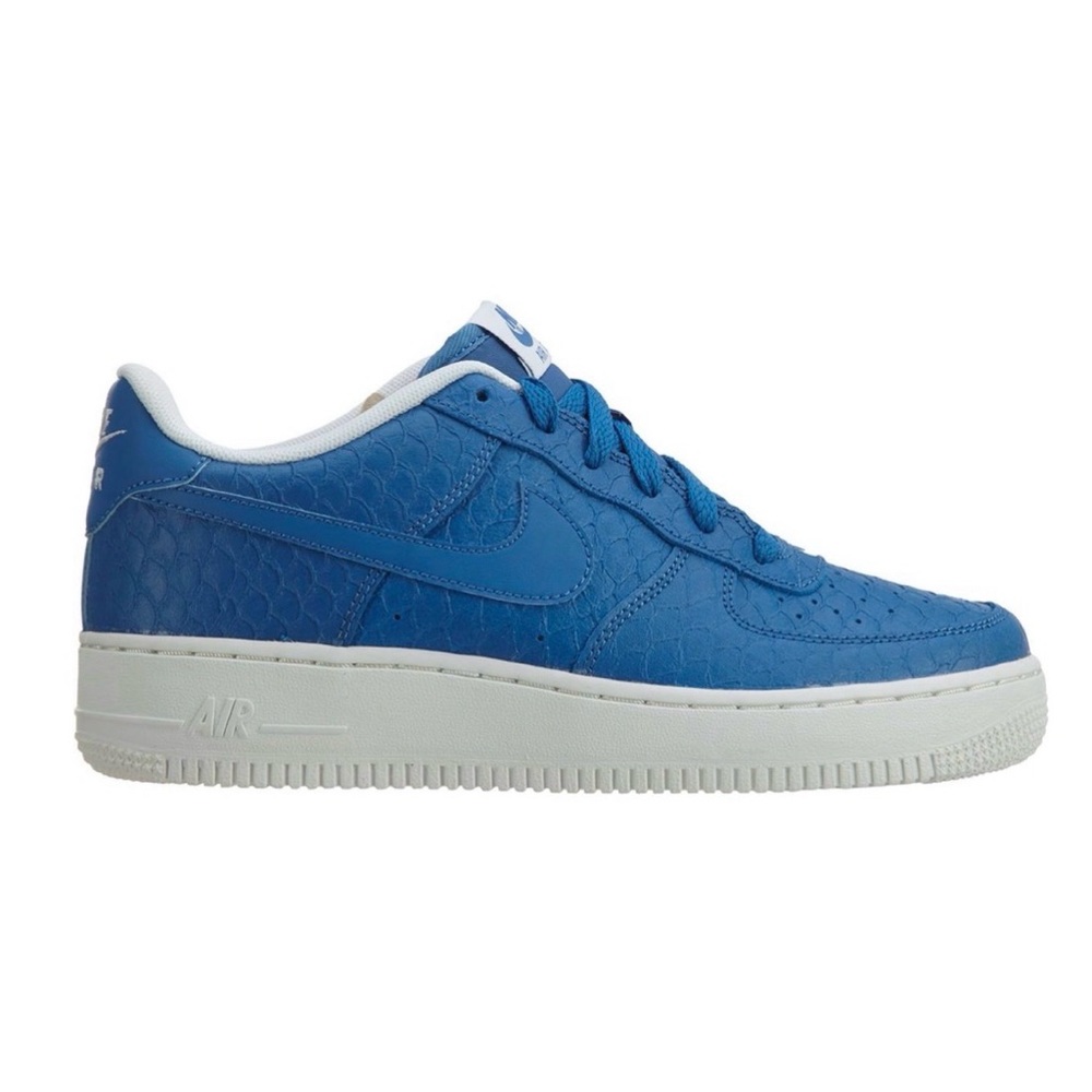 10 Men’s Nike Air Force 1 Low Top ‘07 Star Blue Crocodile Skin Sneakers Shoes
